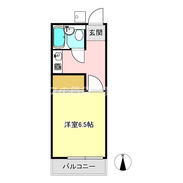 ハウスイーストサイド(1K/2階)の間取り写真
