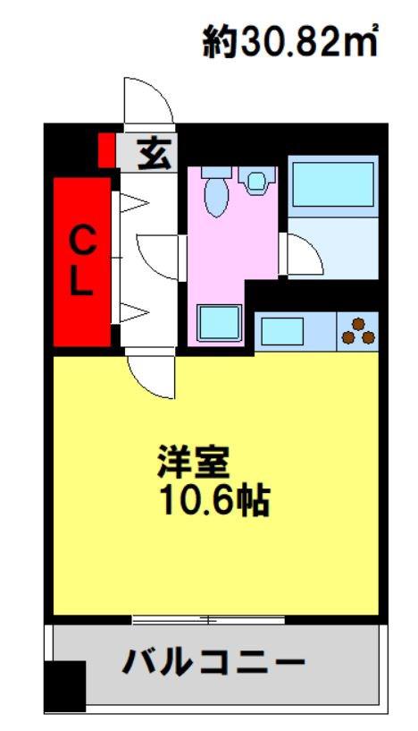 E.POPULAR(ワンルーム/6階)の間取り写真