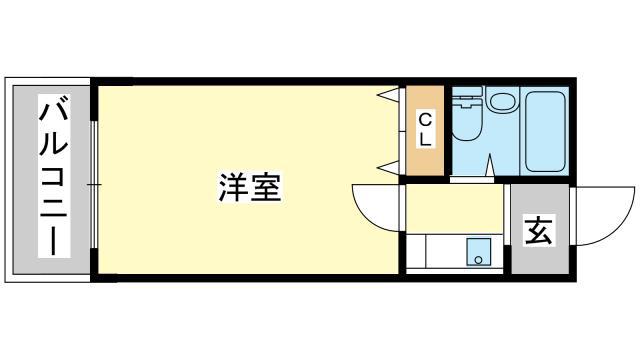 シエスタ姫路(1K/2階)の間取り写真