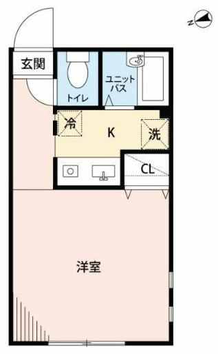 MODULOR小金井本町(ワンルーム/2階)の間取り写真