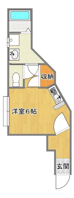 リバーサイドハイツ名切(1K/2階)の間取り写真