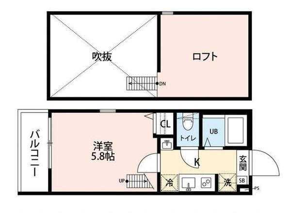グランクオール東伏見(1K/3階)の間取り写真
