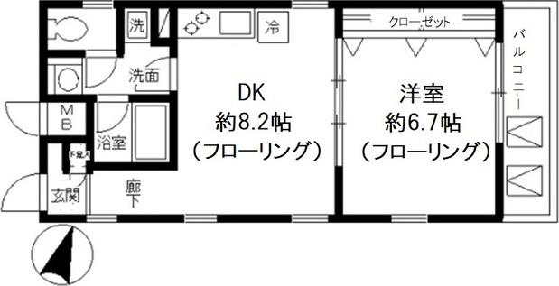 ジェイ・コート(1DK/2階)の間取り写真