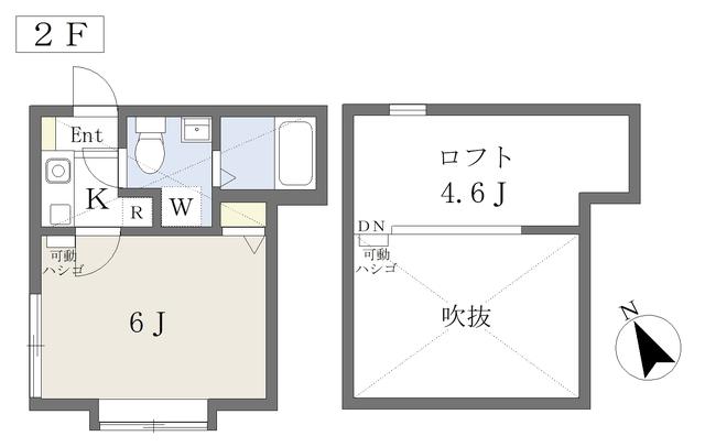 クリスタルビオス(1K/2階)の間取り写真