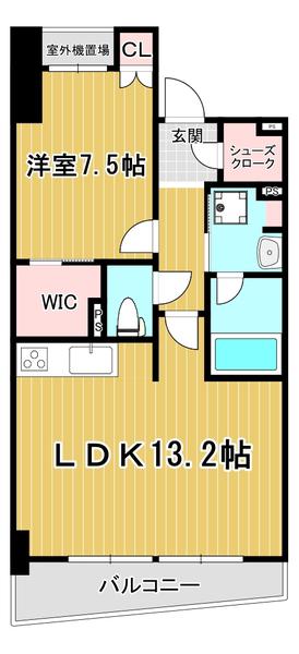 淀川ウエストタワー(1LDK/7階)の間取り写真