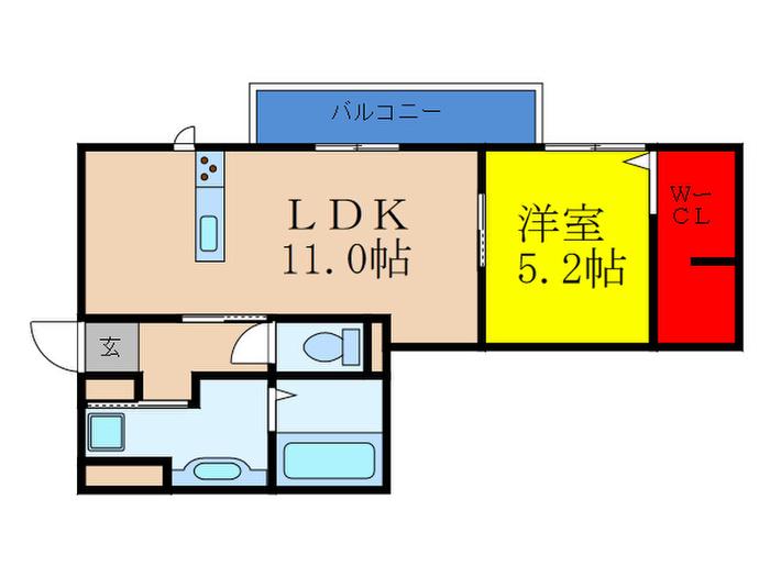 ARTIO(1LDK/3階)の間取り写真