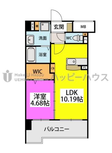 グレイス折尾(1LDK/5階)の間取り写真