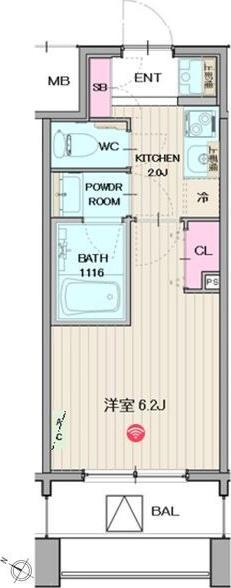 パークフラッツ弁天町駅前(1K/3階)の間取り写真