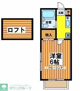 ロイヤルハイムA棟(1K/1階)の間取り写真