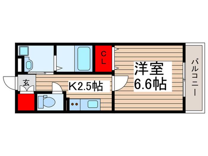 京成松戸線 前原駅 徒歩4分 2階建 築4年(1K/2階)の間取り写真