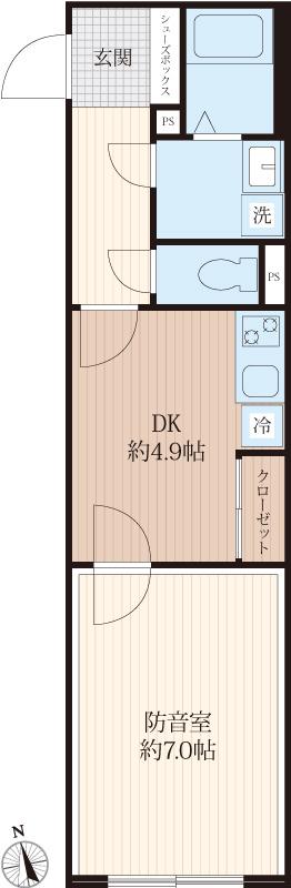 VORT高井戸西RESIDENCE(1DK/1階)の間取り写真
