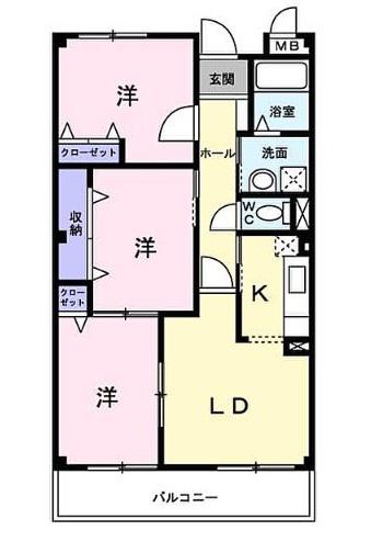 リオン・ツインズII(3LDK/2階)の間取り写真
