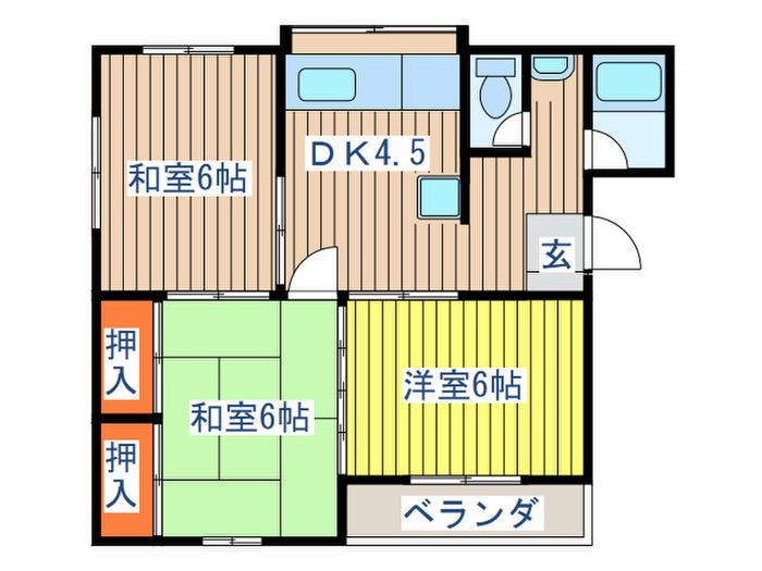 コーポ庄司(3DK/1階)の間取り写真