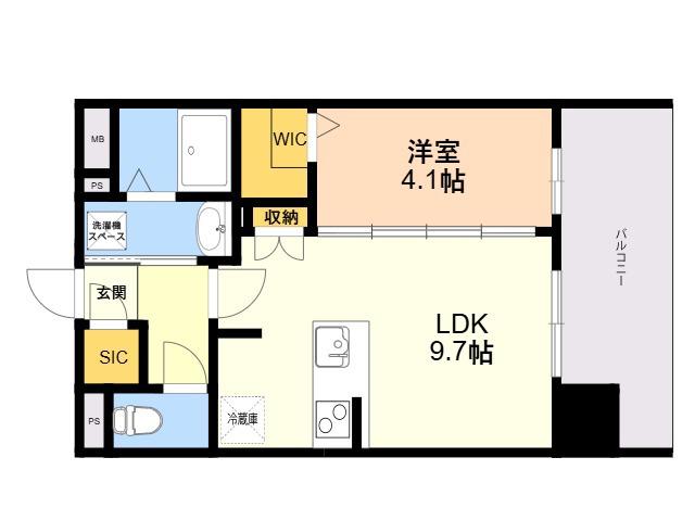 SーRESIDENCE博多駅東AWESOME(1LDK/5階)の間取り写真
