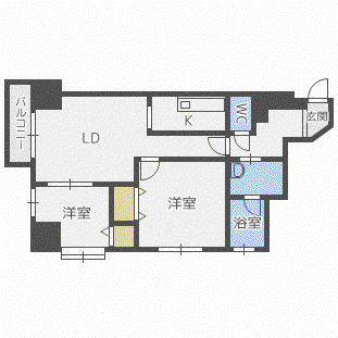 PRIME URBAN宮の沢(2LDK/11階)の間取り写真