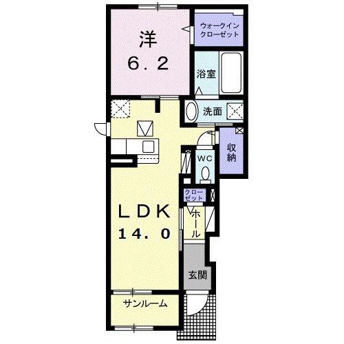 コンフォートVII(1LDK/1階)の間取り写真