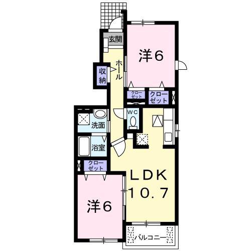 ティンカーベル(2LDK/1階)の間取り写真
