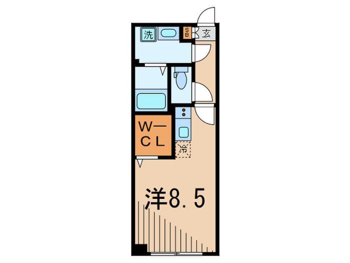 LEGALAND OOKAYAMA(ワンルーム/2階)の間取り写真