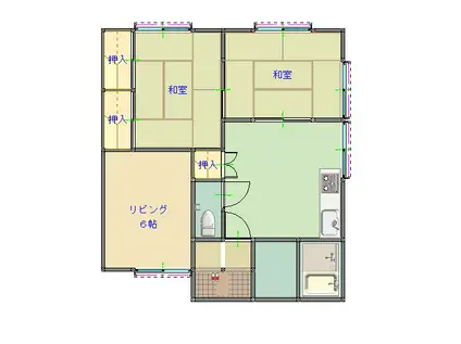 コーポハピネス(3DK/2階)の間取り写真