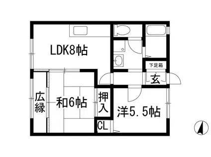 メゾン弥栄(2LDK/2階)の間取り写真