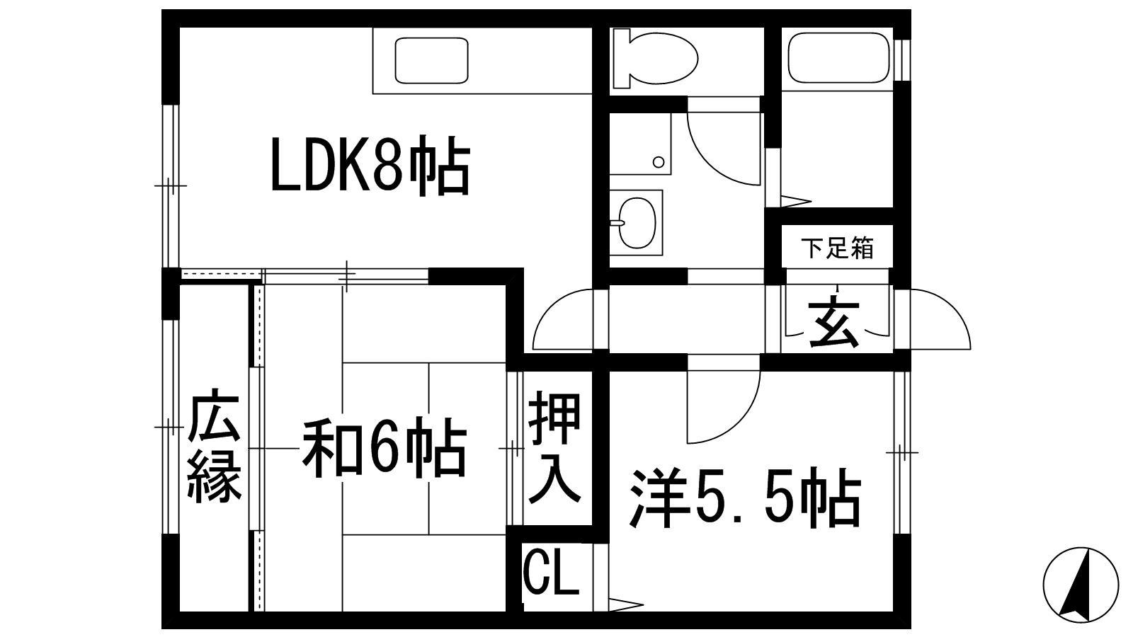 メゾン弥栄(2LDK/2階)の間取り写真