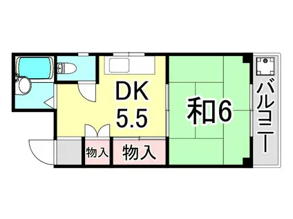 ライフプラザ今津(1LDK/1階)の間取り写真