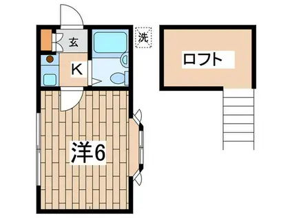 恭和コーポ西鶴間(1K/2階)の間取り写真