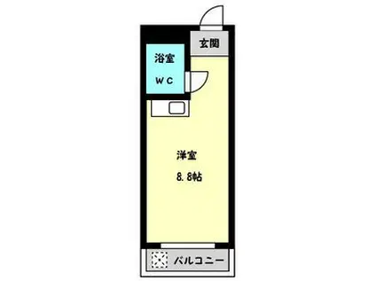 グランソレイユ瑞穂(ワンルーム/2階)の間取り写真