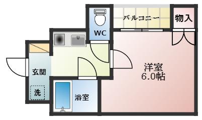ルミエールS(1K/3階)の間取り写真