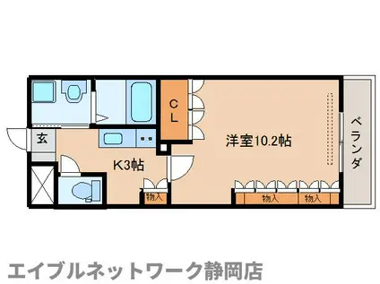 メルヴェール(1K/2階)の間取り写真