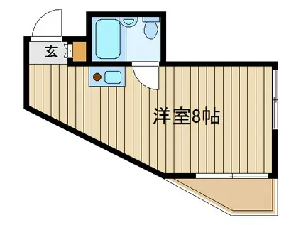 カーサボートルサンテ(ワンルーム/3階)の間取り写真