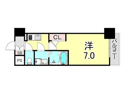 アドバンス神戸マーレ(1K/4階)の間取り写真
