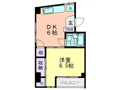 第3井田ビル(1DK/3階)の間取り写真