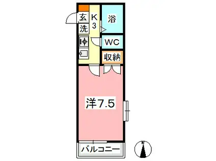 カランドリエ松島(1K/1階)の間取り写真