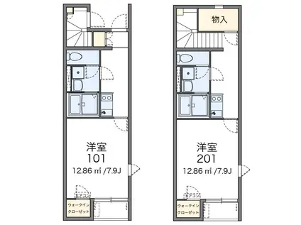 レオネクストバロー(1K/1階)の間取り写真