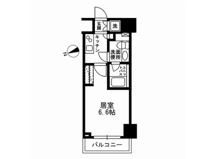 KDXレジデンス文京湯島(1K/4階)の間取り写真