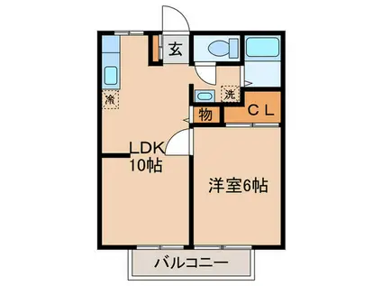 柴田ガーデンハイツG棟(1LDK/2階)の間取り写真