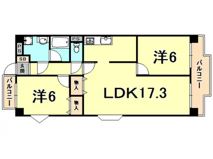 ヌンクタータ(2LDK/3階)の間取り写真