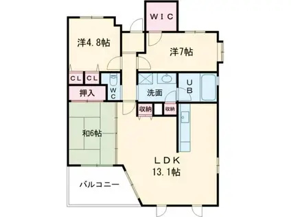 レイセニット奈良 グラン・ヴェルジェ(3LDK/5階)の間取り写真