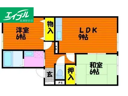 セレーノあかね(2LDK/2階)の間取り写真