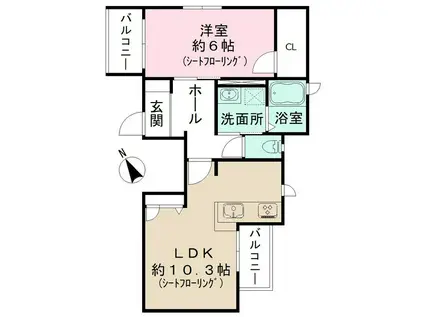 豪徳寺1丁目計画(1LDK/3階)の間取り写真