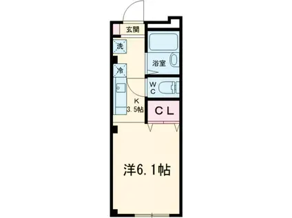 才エリア21(1K/1階)の間取り写真