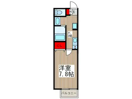COZY東川口(1K/1階)の間取り写真