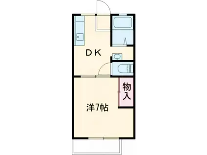 東栄ハイツ C(1DK/2階)の間取り写真