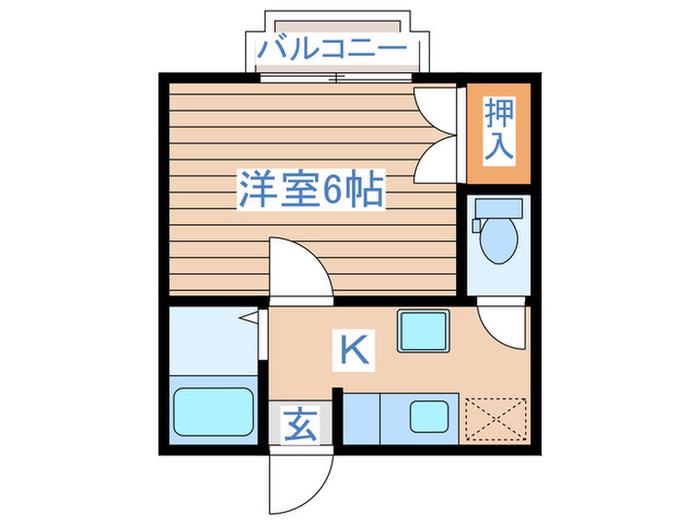 アーバンヒルズ台原(1K/4階)の間取り写真