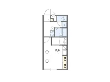 レオパレスボヌール塩屋(1K/2階)の間取り写真