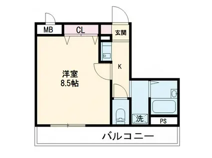 サンコークレアール(1K/5階)の間取り写真