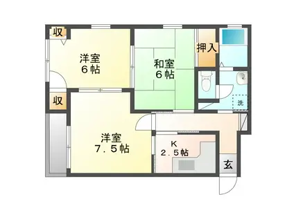 ロイヤルプリンスコハマビル(3K/6階)の間取り写真