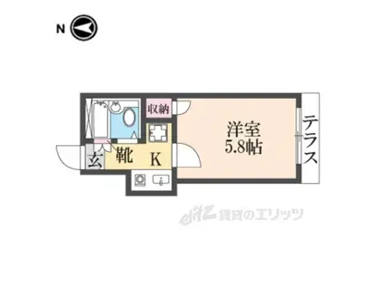 レオパレス美國(1K/2階)の間取り写真