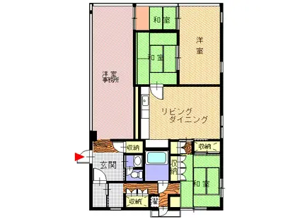 白洋ビル(4SLDK/3階)の間取り写真